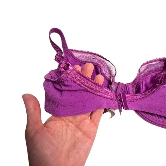 Chantelle Women’s 34D Purple Lace Balconette Underwire Bra - Picture 7 of 11